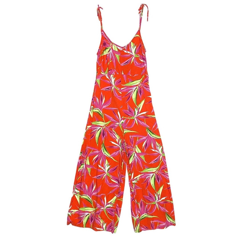 NWT Wide-leg Pink Tropical Jumpsuit
